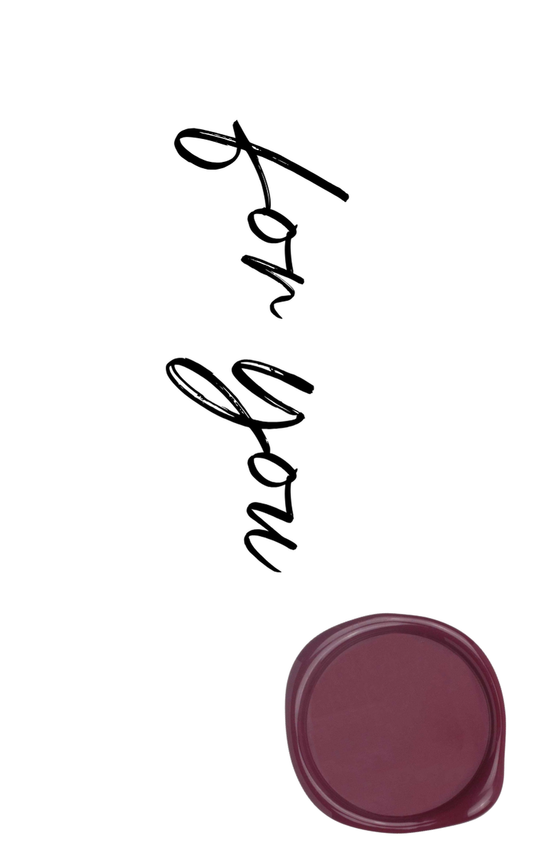 Burgandy wax seal image with 'For You' text on a white background
